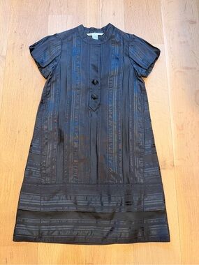 Diane von Furstenberg Black Textured Shift Dress Size 2